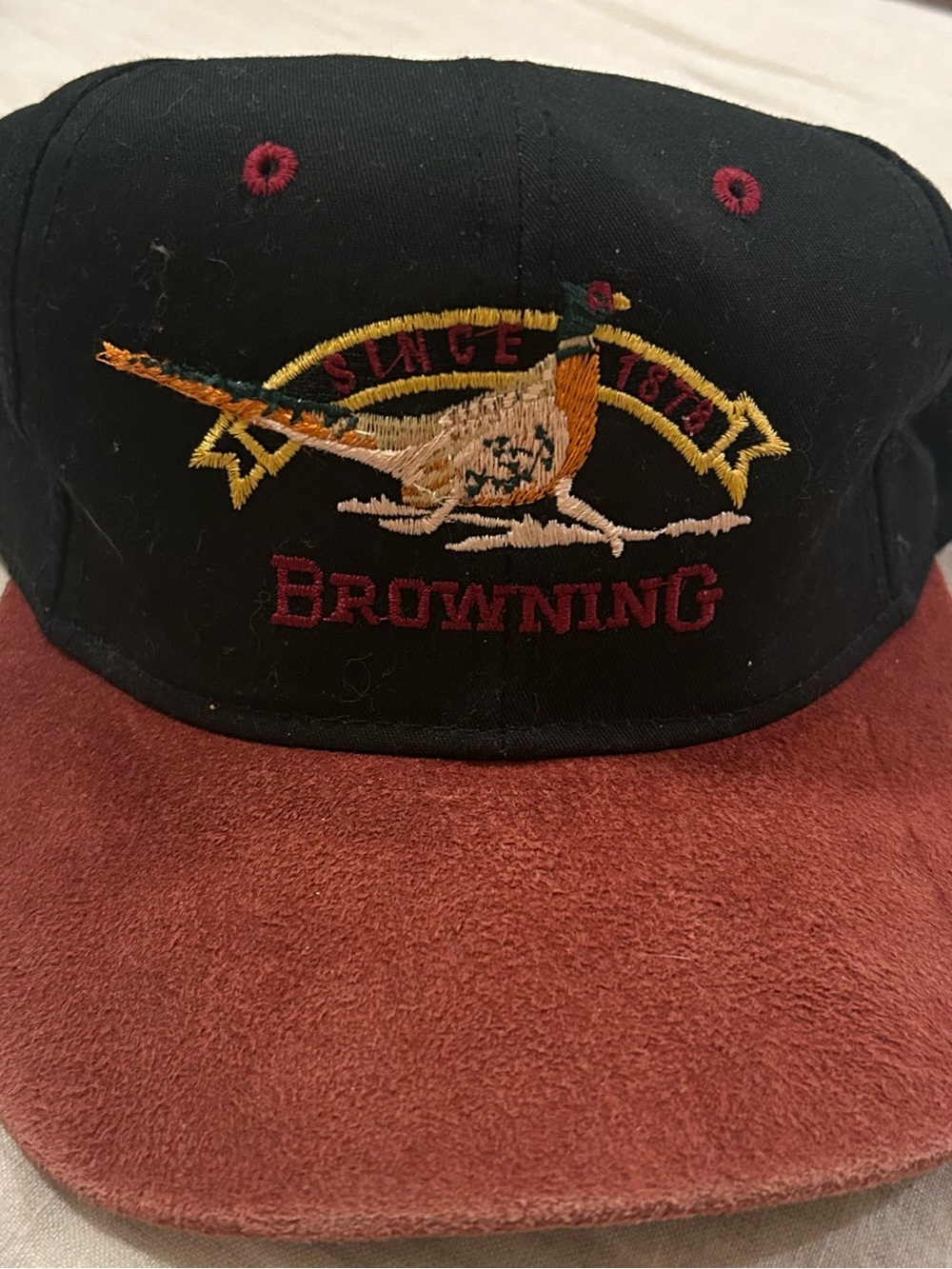 Browning Black Crown with Rust Brim Pheasant Embroidered Hat